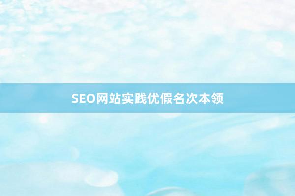 SEO网站实践优假名次本领